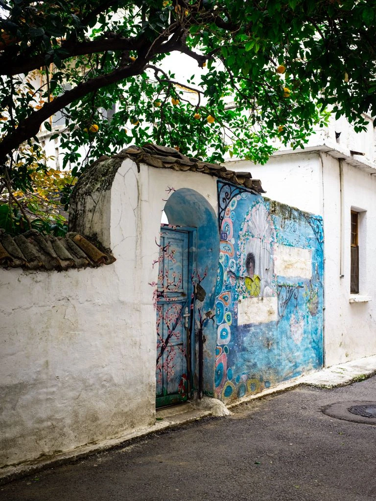 Blue-washed alleyway in Chefchaouen, Morocco